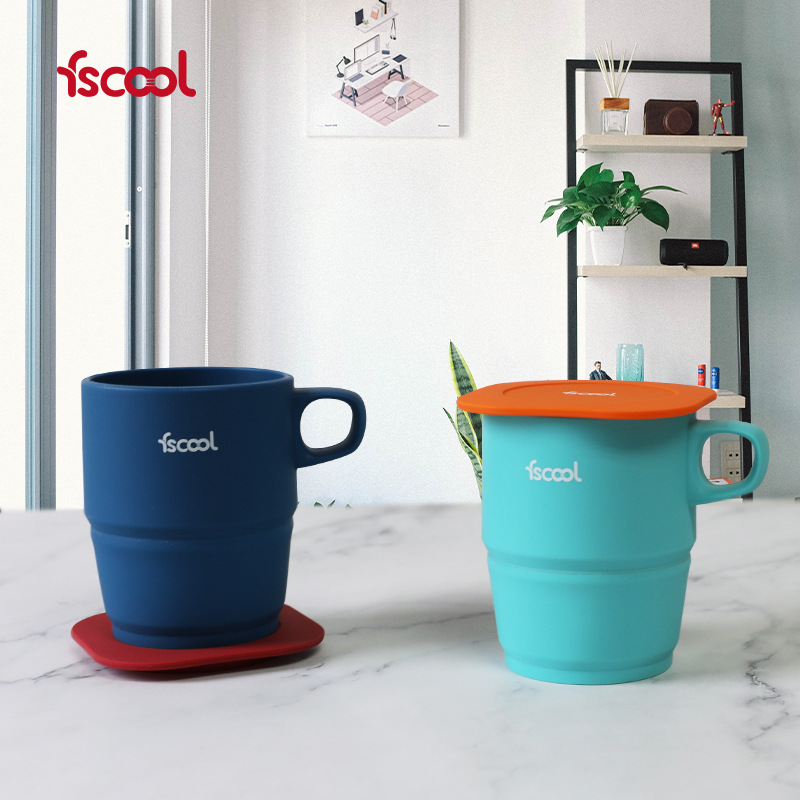 Factory custom creative silicone folding cup Portable coffee cup…