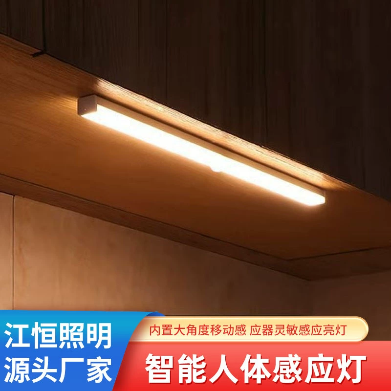 Светодиодная лента с датчиком движения, USB-зарядка, ночник для шкафа, магнитный ночник для прихожей, оптом