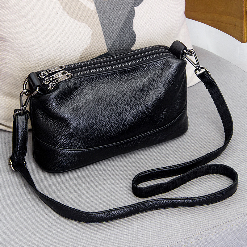Bags for Women 2025 New Trendy Multi-Zipper Multi-Layer Genuine Leather Women's Bag Single Shoulder Crossbody Bag Soft First Layer Cowhide Handbag