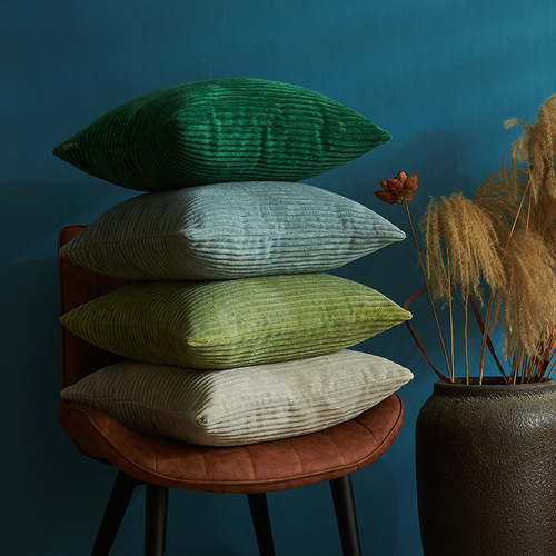 Mingyi Corduroy Pillowcase, Solid-Color Minimalist Design, Core-Free, Corn Stripe Cushion Cover—Available in Multiple Colors for Both Standard and Lumbar Pillows