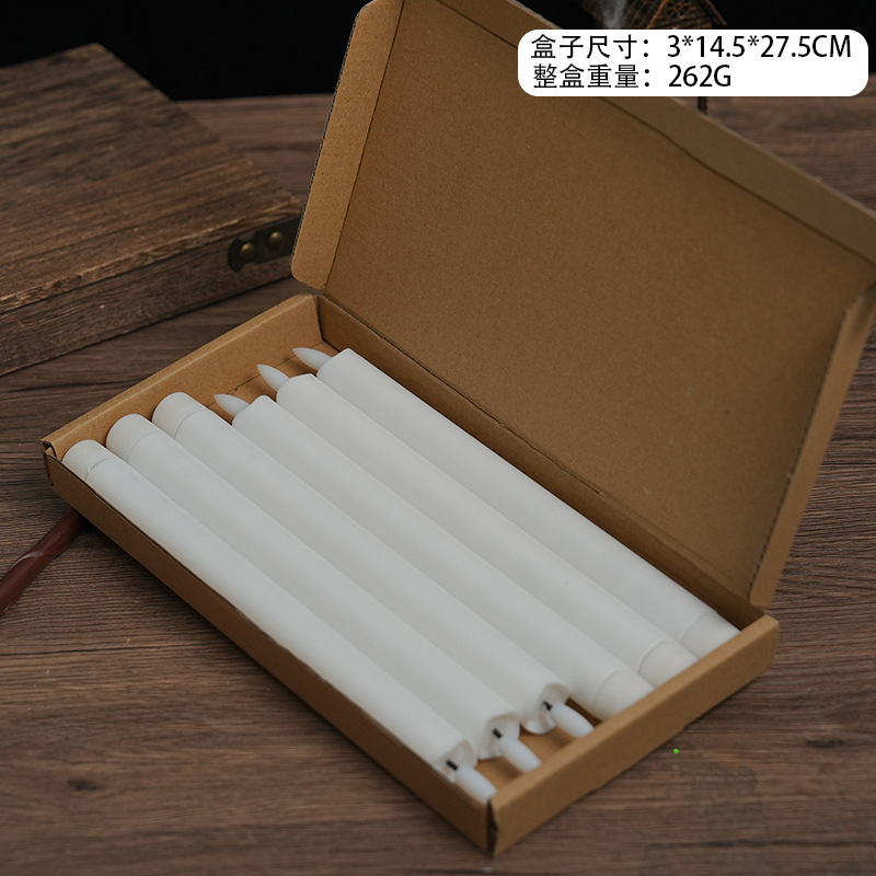 Luz de vela de varilla larga led boca de onda bala control remoto vela electrónica boda boda Navidad vacaciones luces decorativas