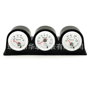 Automobile modified meter 52mm pressurized water temperature oil pressure gauge three-in-one combination meter triad meter 7 color tone