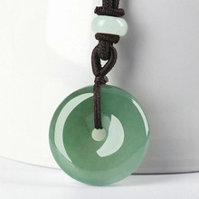 天然翡翠A货平安扣玉扣缅甸吊坠玉佩珠宝怀古玉坠项链款玉石玉坠