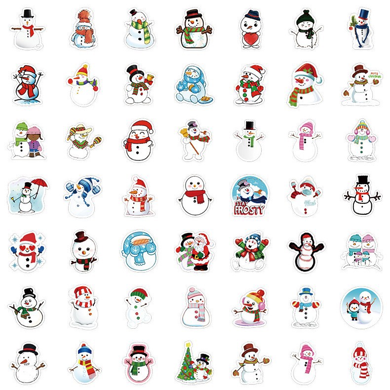 50 nueva Navidad graffiti pegatinas coche teléfono móvil hervidor pegatinas decorativas impermeable diario pegatinas al por mayor