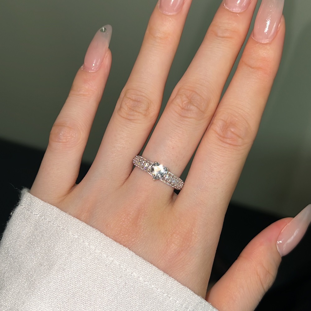 3g Weight Zircon Inlay Material Rings Classification 5, 9 Ring Size Banquet, Daily Occasion 925 Sterling Silver Material Heart Shape Pattern 2025 Spring and Summer Season Women's Gender Plating Design Elegant, Simple Style Style 925 Sterling Silver Zircon Heart Shape Rings 925 Sterling Silver Rings 31