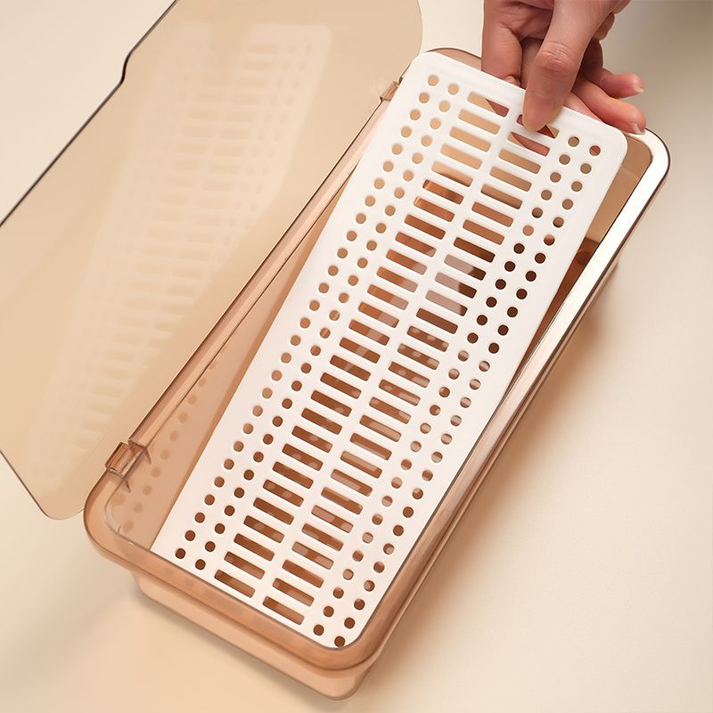 Caja de palillos casera con cubierta de palillos cuchara caja de almacenamiento cesta de palillos cocina comedor a prueba de polvo drenaje drenaje rápido secado