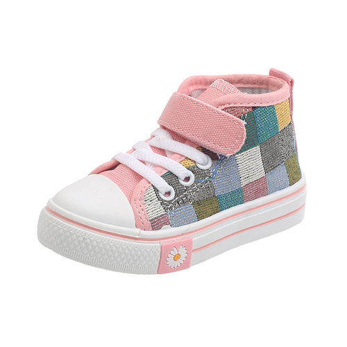 Children's Shoes  Spring and Autumn New Model Mid-sole Canvas Shoes for Girls and Boys, Soft Sole Anti-slip Baby Sneakers for Toddlers Learning to Walk