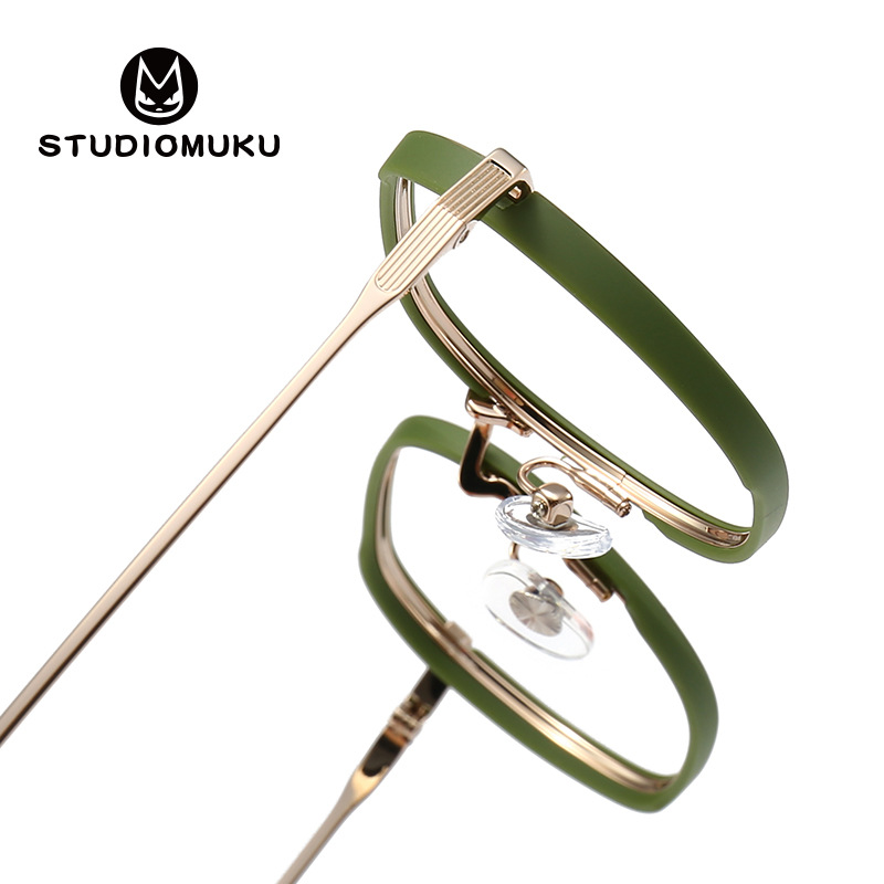 STUDIOMUKU gafas frescas de madera ultraligero cara pequeña marco cuadrado marco único diseño gradiente marco gafas image 6