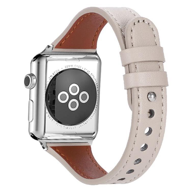 Correa de cuero de cintura de doble anillo de un solo clavo para Apple Watch 38mm - 49mm