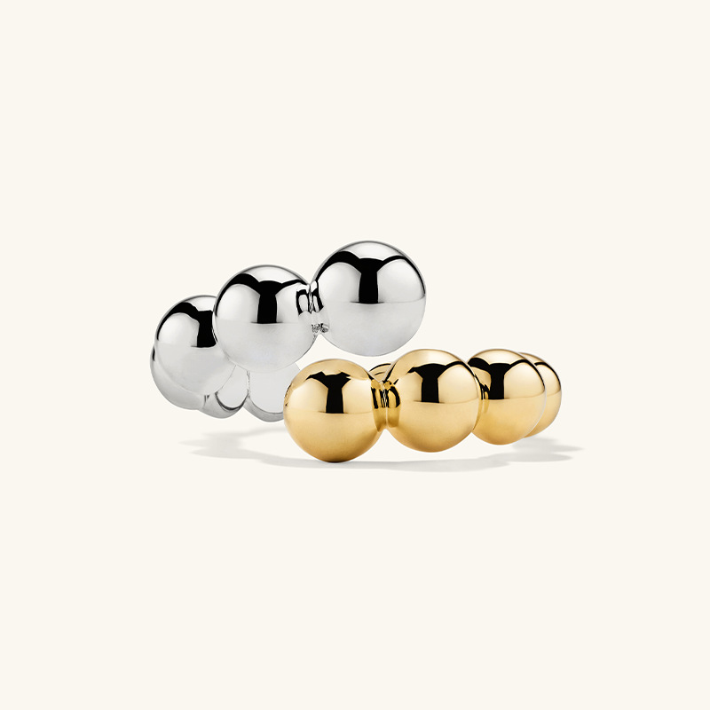 Daily Occasion 925 Sterling Silver Material 925 Sterling Silver Color Block Open Rings 925 Sterling Silver Rings
