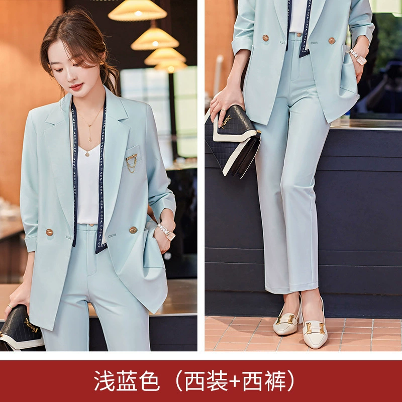 Комплект весны, длинный классический пиджак костюма, 2023 год, slim fit, середина длины