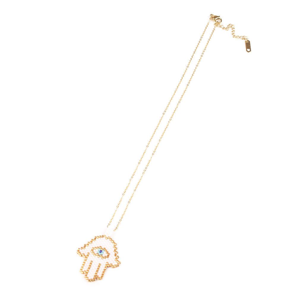 fashion palm eyes woven necklace