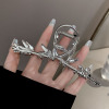 Silver big crab pin with bow, metal hairgrip, shark, sexy hairpins, hair accessory