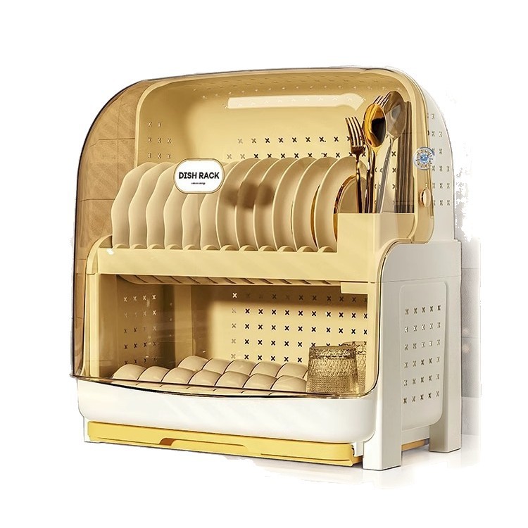 [Selección estricta] estantes de cocina cubierta doméstica multifuncional para almacenar estantes de platos, estantes de drenaje de cubierta volátil