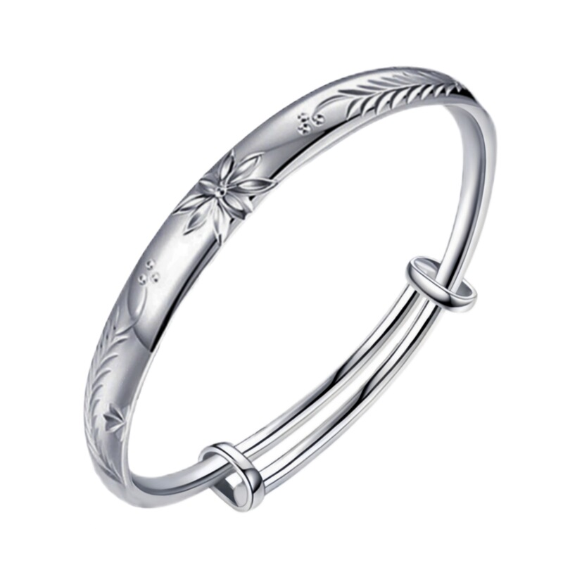Exquisite and Dynamic Gesang Flower Bracelet Symbolizes Happiness and Beauty, Solid Stretchable Simple Carved Floral Push-Pull Bracelet Exquisite and Dynamic Gesang Flower Bracelet Symbolizes Happiness and Beauty, Solid Stretchable Simple Carved Floral Push-Pull Bracelet