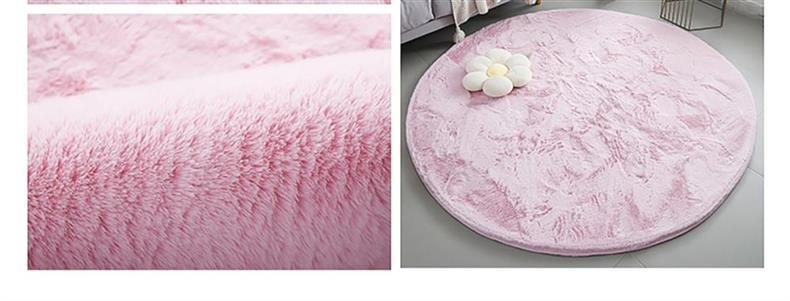 Rabbit Fur Round Carpet Ins Style Accessible Luxury Thickeneded Living Room Coffee Table Blanket Plush Dressing Table Bedroom Bedside Floor Mat