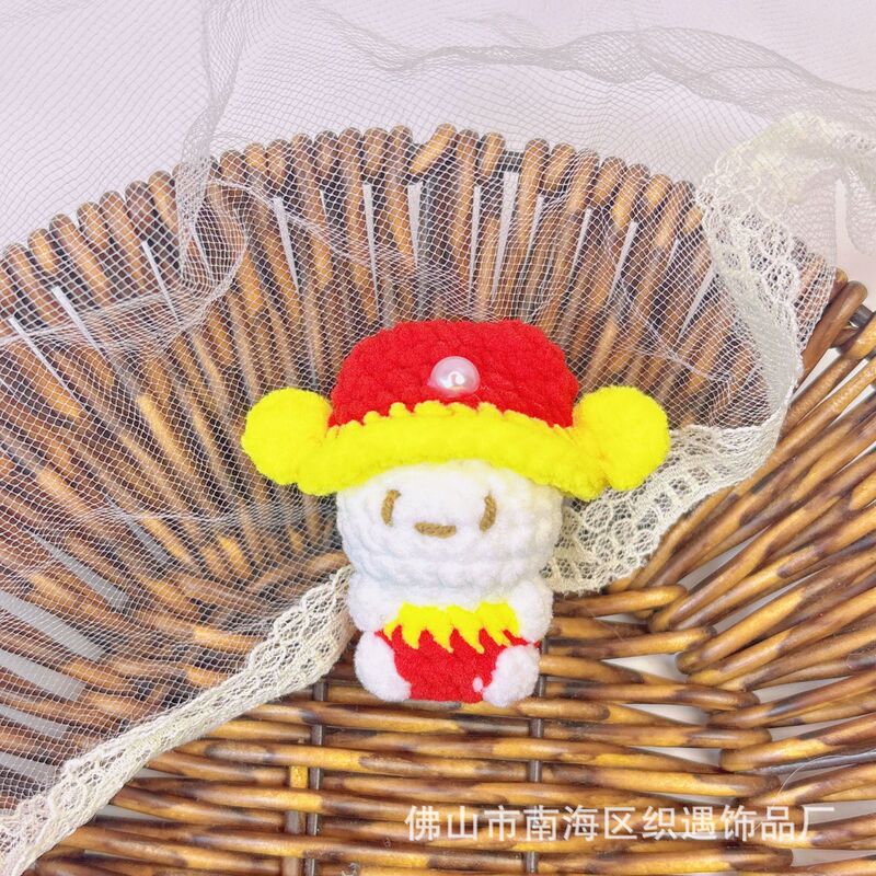 Handmade Finished Soft Candy QQ Cute Ornaments Ruby Bear Plush Cartoon Doll Woven Woven Pendant