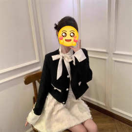 法式富家千金套装小香风外套蓬蓬连衣裙子高级感小洋装两件套春秋