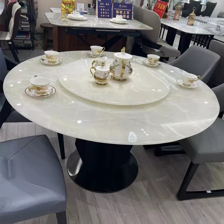 Natural Marble Dining Table Round Table Modern Simple Dining Table Round Small Apartment Dining Table Living Room Turntable
