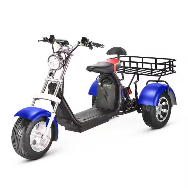 Cross-border Harley electric tricycle, wide-tire off-road model, MSDS lithium battery-powered vehicle, two-wheeled adult scooter