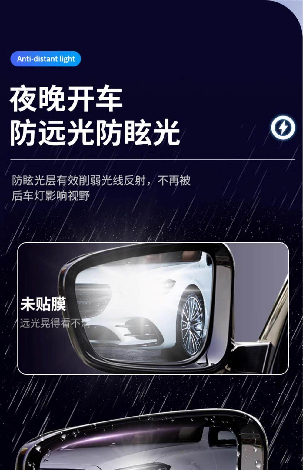 Car Rearview Mirror Rain-Proof Film, Reversing Mirror, Car Window Waterproof Film, Rain-Proof Gadget for Car Mirrors in Rainy Days