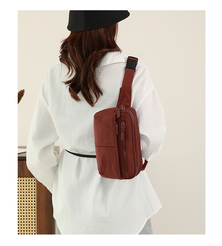Colorful Fox sports running waist bag, women's fashionable small crossbody bag, lightweight mobile phone nylon bag, new chest bag undefined