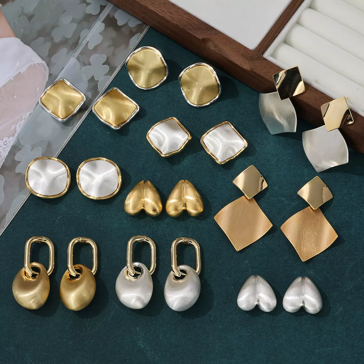 不规则拉丝金属耳坠新款爆款极简金属耳环轻奢高级感小众耳钉耳饰