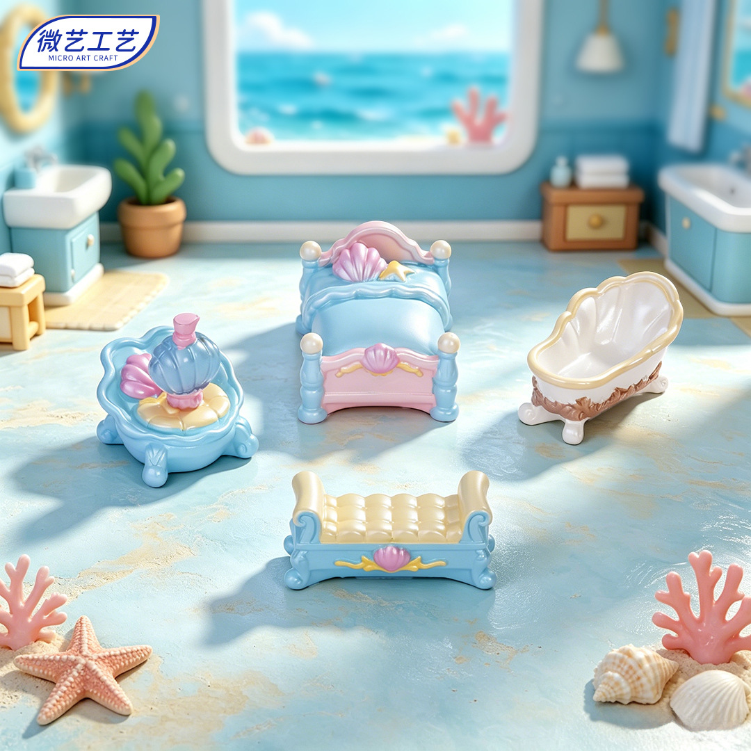 Miniature Landscape Cute Ocean-Themed Realistic Large Bed Sofa Furniture Small Ornaments Dollhouse Landscaping DIY Decoration Accessories 3