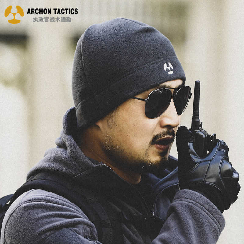 Tactical Fleece Hat for Men, Outdoor Military-Style, Autumn and Winter Thickened Ear-Protecting Warm Headwrap Sports Cap