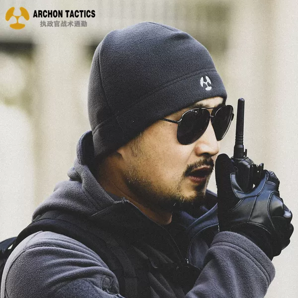 Tactical Fleece Hat for Men, Outdoor Military-Style, Autumn and Winter Thickened Ear-Protecting Warm Headwrap Sports Cap