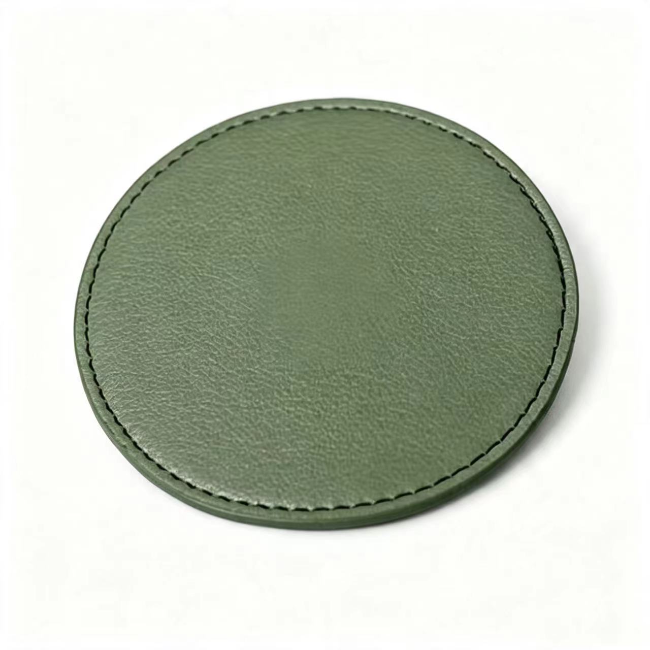 High Quality Waterproof Round Artificial Leather Coasters Leather Coffee Cup Placemat Leather Coaster Drink