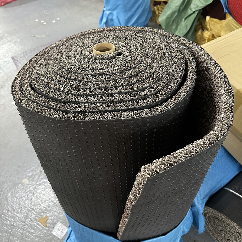 Factory Supply 2.0 Thick Nail Bottom Wire Ring Large Roll Entry Door PVC Plastic Floor Mat Car General Mat Coil
