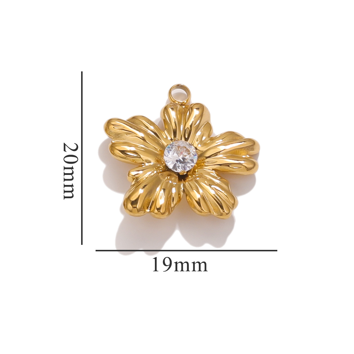 Flor francesa retro titanio acero diy diamantes colgante pétalos asimétricos colgante de acero inoxidable joyería colgante