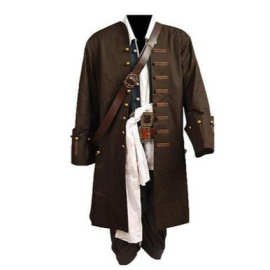 万圣节电影加勒比海盗 杰克船长JackSparrow cosplay男全套服装