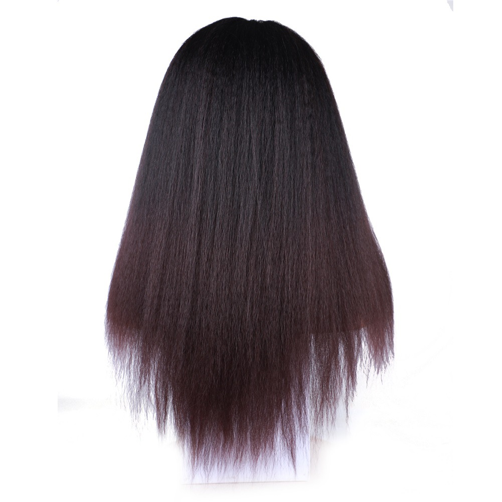 Comercio exterior europeo y americano tejido a mano africano largo maíz caliente Kinky Straight negro natural J fibra química capuchón de encaje