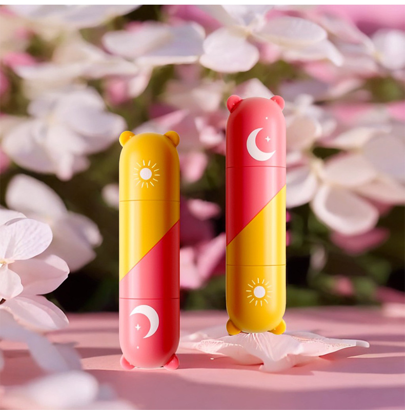 PCU Autumn/Winter Edition Heart-shaped Double-Head Moisturizing Lipstick, Heart-shaped Moisturizing Vaseline Anti-Cracking Healthy Children's Lipstick undefined