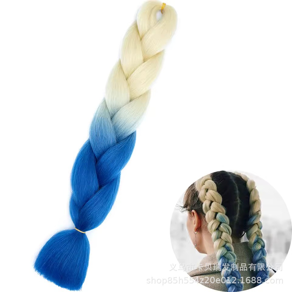Xuchang pelucas al por mayor seda de alta temperatura teñido africano gran trenza jumbobraid fibra química colorida trenza sucia venta caliente