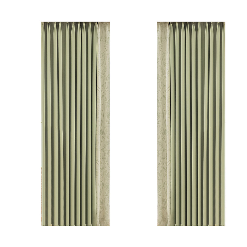 Matcha verde francés retro chenilla jacquard cortina sombreado dormitorio de alta calidad tela de cortina Shaoxing Keqiao al por mayor