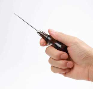 9Yw Wooden Awl for Folding Corners of Bags, Hand Sewing Awl with Metal Gourd Wooden Handle DIY Tool