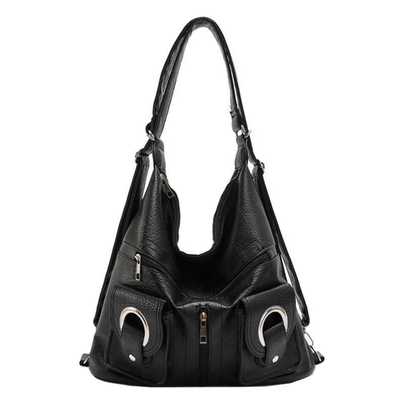 Motocicleta chica caliente suave cuero mochila bolsa de asas de gran capacidad Mediados de Milenio antiguo y2g bolsillo con cremallera hombro bolsa de mensajero