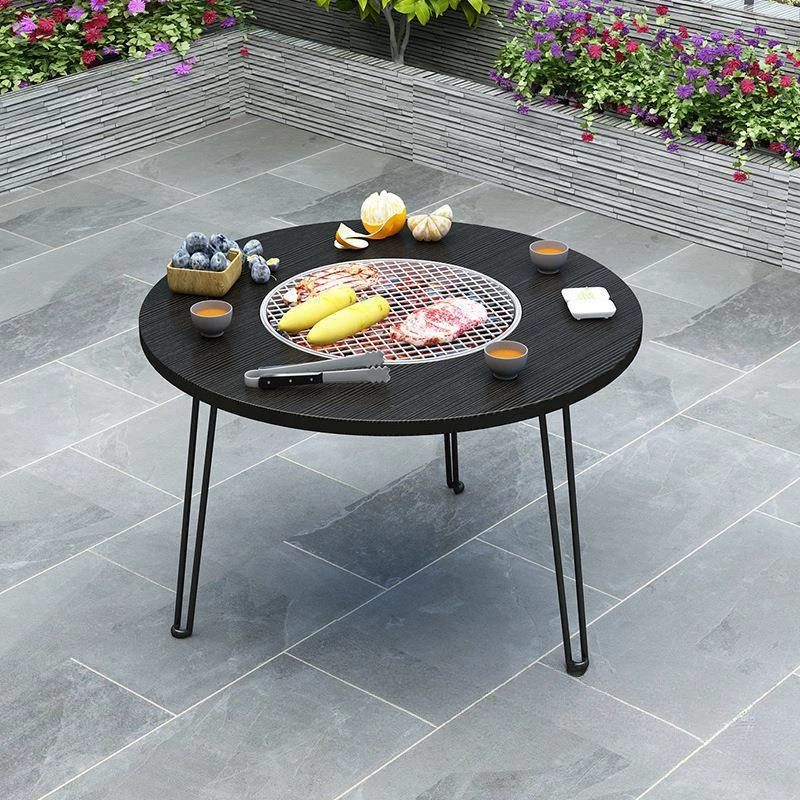 Уличный гриль для барбекю для домашнего использования, бездымный портативный складной стол для барбекю, угольный гриль для заваривания чая во внутреннем дворе.