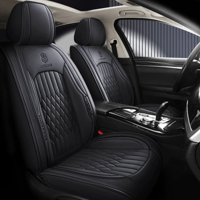 Universal seat cover, full leather car - black-single-seat-full-leather