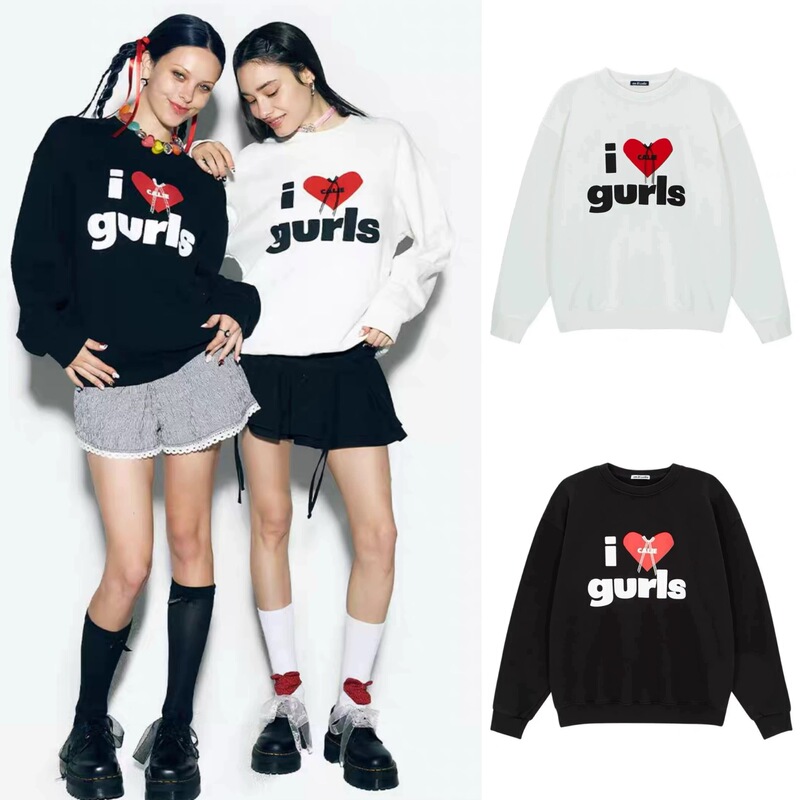 Designer South Korea Tide Brand Taiyan MINNIE Same As **calie Love Letter Sweatshirt Women's Casual Joker Designer South Korea Tide Brand Taiyan MINNIE Same As **calie Love Letter Sweatshirt Women's Casual Joker