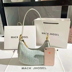 Summer Bags for Women 2022 New Model Crossbody Bag Unique Denim Fabric Underarm Half-Month Bag Handbag Shoulder Bag Trendy