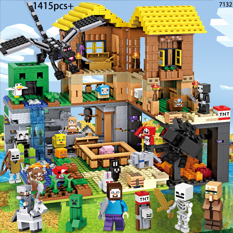 New Lego Compatible My Village World Tree House Cave House House Boys Educational Assembled Toys