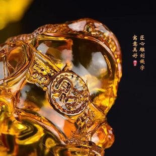 Wholesale citrine brave home ornaments cornucopia office living room opening glazed holy beast home decorations