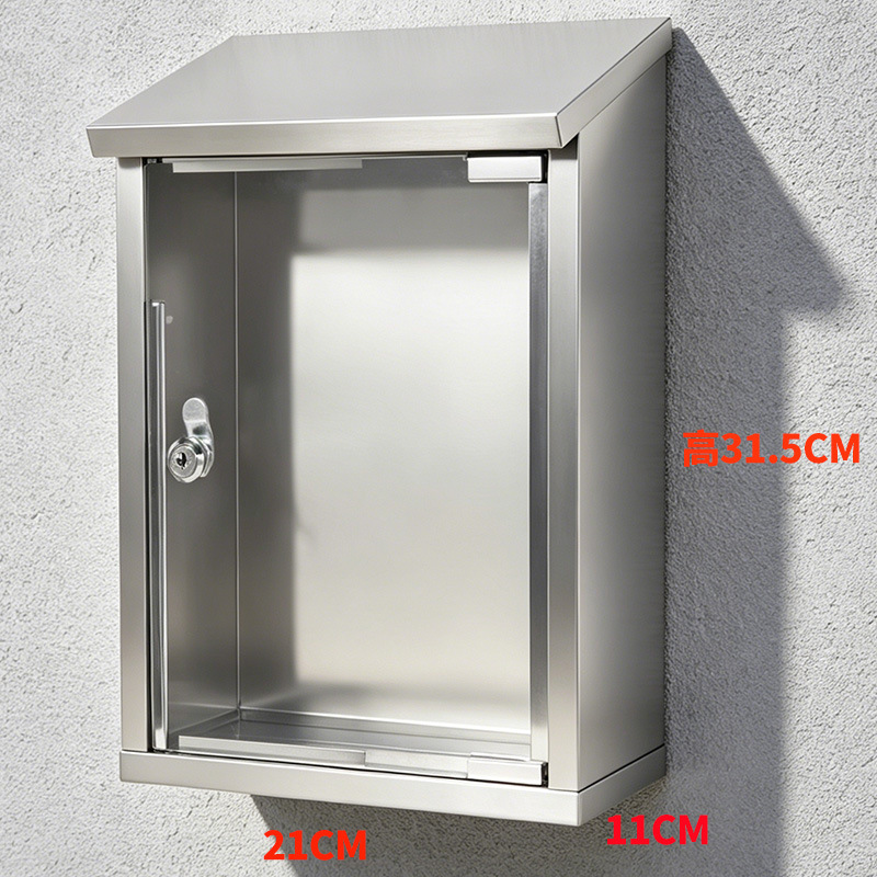 Почтовый ящик Wu с прозрачной наклонной крышей (31.5x11x21 см)