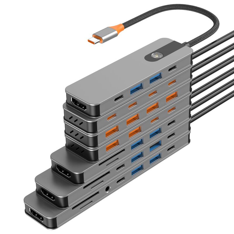 Cross-Border Usb3.2Hub Expansion Dock with Power Supply Type-C One-Click Screen-Off Notebook 4K60Hz Docking Station Cross-Border Usb3.2Hub Expansion Dock with Power Supply Type-C One-Click Screen-Off Notebook 4K60Hz Docking Station