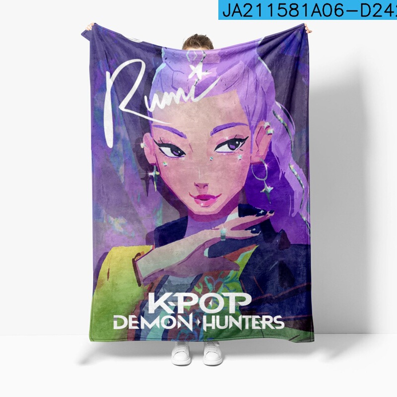 3D新品电影 K-POP 猎魔女团 毛毯午睡毯法兰绒印花保暖|undefined