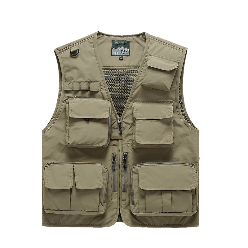 Función de montaña de alta gama para exteriores Chaleco de chaleco multibolsillo Chaleco para fotógrafo de pesca para hombre Chaleco de herramientas personalizado